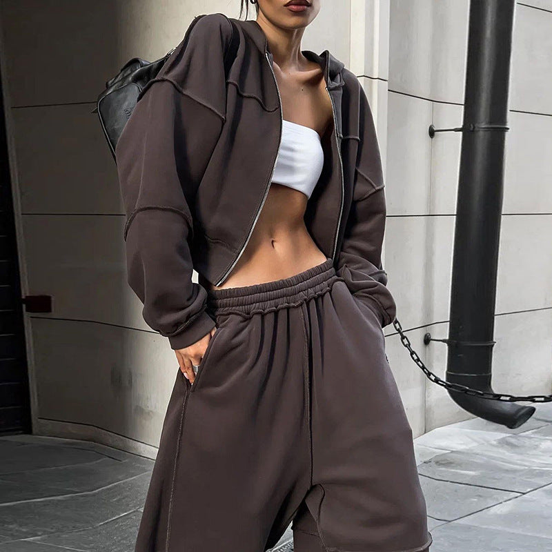 Off-Duty Zipper Tracksuit Set – Long Sleeve & Loose Fit
