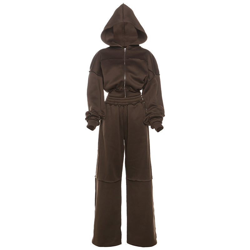 Off-Duty Zipper Tracksuit Set – Long Sleeve & Loose Fit